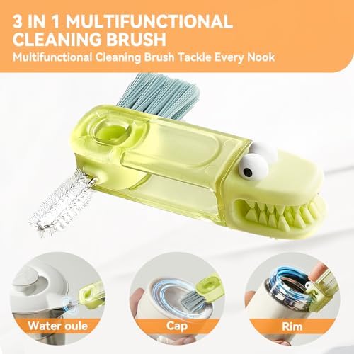 3 in 1 Cup Lid Gap Cleaning Brush Set, Multifunctional Bottle Cleaning Brush, Silicone Cup Lid Gap Cleaner, Home Kitchen Crevice Cleaning Tools (Blue) - Image 4