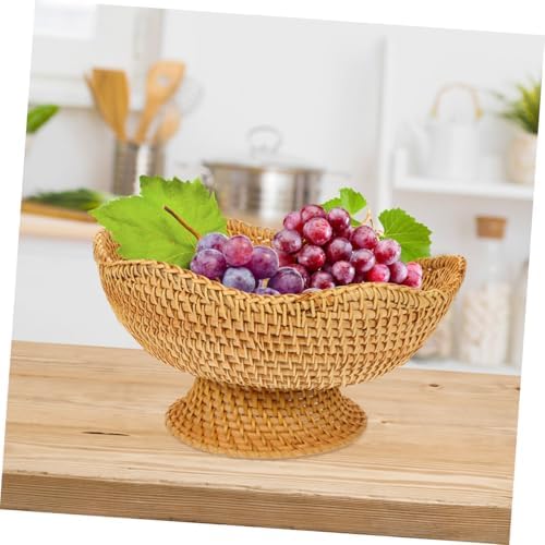 Rattan round Elevated Storage Basket for Snacks and Nuts - Image 7