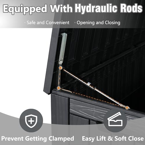 KAMABOKO 120 Gallon Outdoor Storage Box Waterproof Deck Box for Patio - Image 4