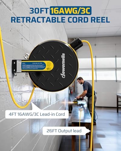 DEWENWILS Ceiling/Wall Mount Retractable Extension Cord Reel with 30FT Cord - Image 2
