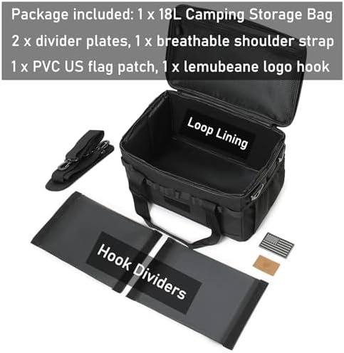 Tactical Camping Storage Bag 18L Utility Tote Bag Camp Kitchen and Trunk Organizer (Black) - Image 3
