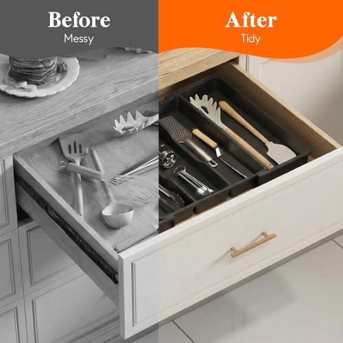 Lifewit Utensil Organizer for Kitchen Drawers, Expandable Utensil Tray - Image 7