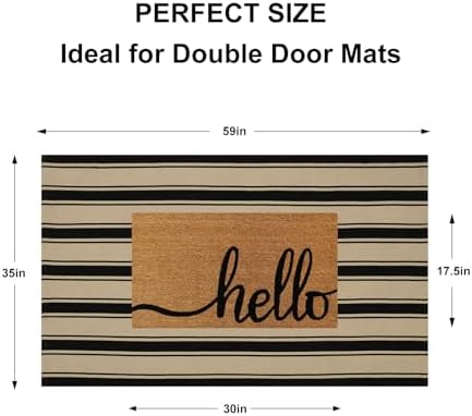 Striped Outdoor Rug 3'x5', Halloween Door Mat, Cotton Woven Washable - Image 2