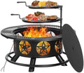 Outvue 42 Inch Outdoor Fire Pits with 2 Grills, Lid & Poker by OutVue-EmbracetheGreatOutdoors