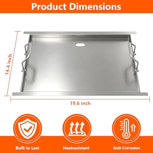Stainless Steel Flat Top Griddle Insert for Captiva Designs GR019 - Image 2