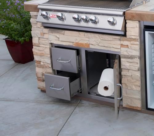 Bull Outdoor Products 55875 38" Door/Drawer Combo – 304 16 Gauge Stainless Steel, Soft Close Drawers, Double Walled Door, Access for Propane Tanks, Rust Resistant Outdoor Kitchen Storage - Image 2