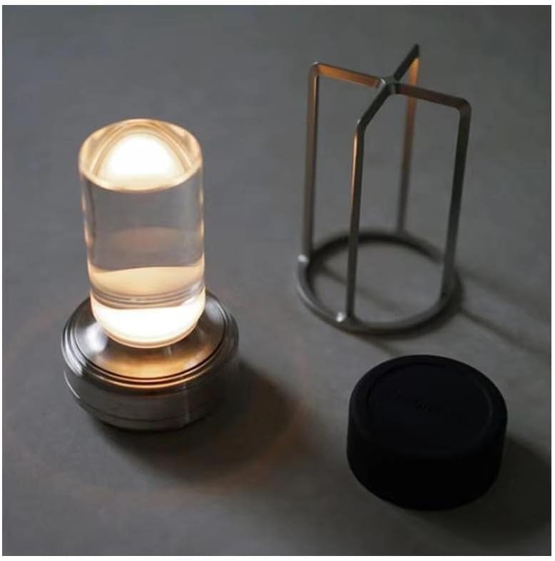 Rechargeable Cordless Small Metal Table Lamp, Stepless Dimming, 3-Color - Image 5