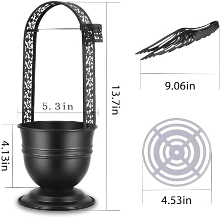 Portable Hookah Charcoal Basket with Coal Tongs,50 pre-Cut foil Sheets, 50 hygienic mouthpieces - Metal Storage Container & Holder for Shisha Accessories (Black Basket 13.7") - Image 3