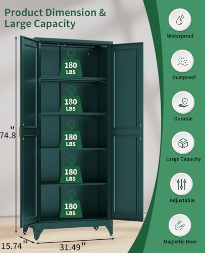 75"Kitchen Pantry Cabinet, Storage Cabinet with Doors and Shelves - Image 3