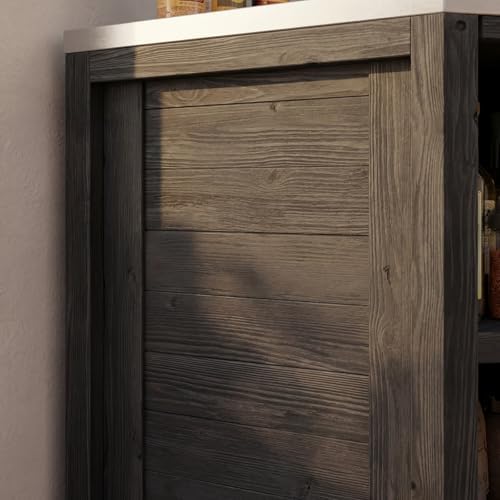 MOUMON Corner Patio Kitchen Storage Cabinet with Stainless Steel Countertop - Image 6