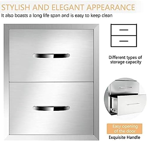 Stainless Steel Outdoor Kitchen Drawers - 3-Drawer BBQ Drawer, Built-in, Flush Mount for Outdoor Kitchens & BBQ Islands, 18Wx23Dx23H-2L - Image 4