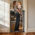 43 inch Tall Safety Baby Gate Adjustable 29.7-45.2inch Extra-Wide Metal Baby Gate Drill-Free Pressure-Mount Installation kit Self-Closing BabyGate for Stairwells、Doorways（Black） by Unknown