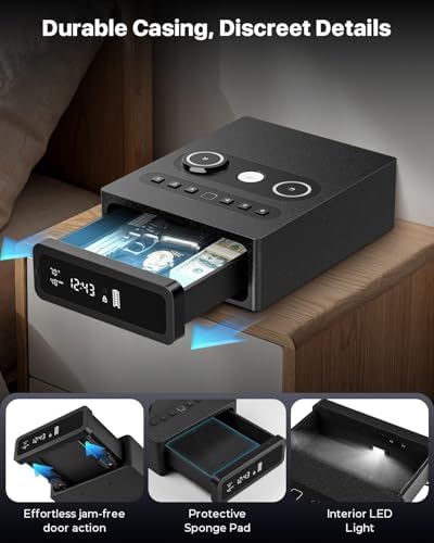Biometric Gun Safe, 0.1S Fingerprint Access & 3-in-1 Wireless Charging - Image 6