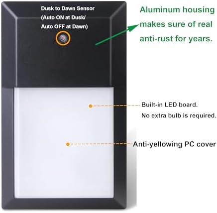 LIT-PaTH Outdoor Wall Light Fixture, Aluminum, LED 3000K, Black, 1 Pack - Image 2