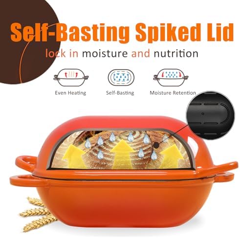 2.5 QT Enameled Cast Iron Sourdough Bread Oven, Loaf Pan with Lid - Image 5