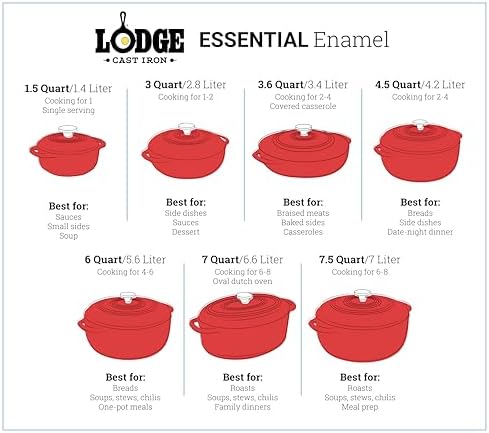 Lodge 7.5 Quart Enameled Cast Iron Oval Dutch Oven with Lid – Dual Handles – Oven Safe up to 500° F or on Stovetop - Use to Marinate, Cook, Bake, Refrigerate and Serve – Lilac - Image 6
