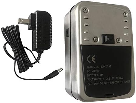 Universal Stainless Steel 304 Dual Use Quiet Battery Rotisserie Motor Cordless for Barbecue Grilling, with Long Wire AC Adapter(1.8meter 70" Length) Work as AC BBQ Cup Turner Motor by GRILLJOB