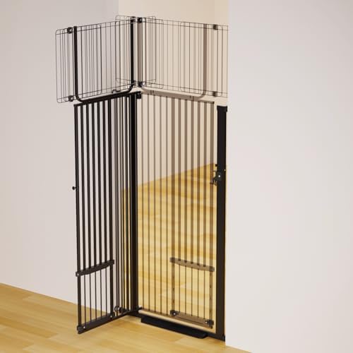 16.9" Cat Gate Height Extension, Adjustable Width 27-50.4", Top Extension Piece for Extra Tall Pet Gates, Prevents Pets Jumping Over, Dog Gate Accessory, Black - Image 4