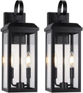 BesLowe 17.7" Large Outdoor Wall Lights, 2-Light Black Exterior Sconces by BringYourBrightFuture