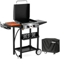 Pipopa 2-Burner Propane Griddle,Portable Flat Top with Wheels & Hood by Pipopa
