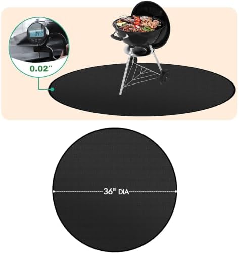 Round Fire Pit Mat 42 Inch, Fireproof Deck Protector, Heat Resistant Waterproof Pad for Patio, Lawn & Outdoor Fire Pit - Image 2