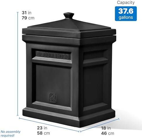 Step2 Express Parcel Delivery Box, Large Outdoor Package Bin with Lid, Weather-Resistant, Black - Image 6