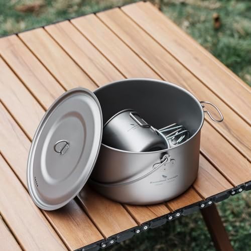iBasingo 2.9L Titanium Pot Camping Cookware Campfire Billy Pot Ti2045C - Image 4