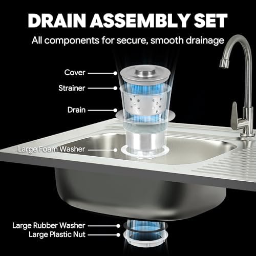 Feasto 35" Movable Outdoor Grill Cart with Stainless Steel Sink & Faucet - Image 4