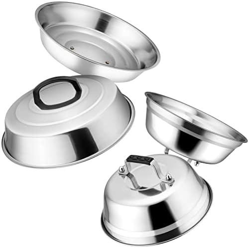 Leonyo 12IN&9IN Stainless Steel Griddle Basting Cover Dome, 4 Pack by Leonyo