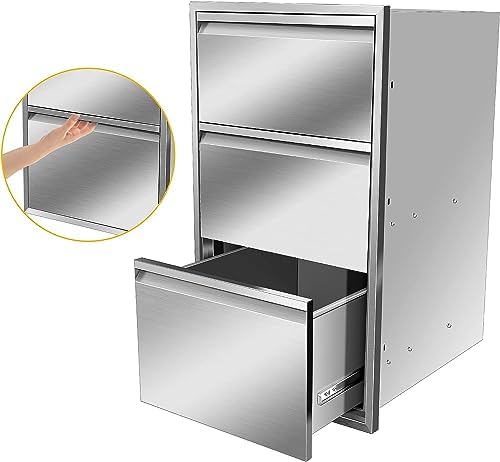 17W x 30H x 21D Inch Outdoor Kitchen Drawers, Flush Mount Access BBQ Drawers, BBQ Island Drawers for Outdoor Kitchens or BBQ Island Patio Grill Station - Image 7