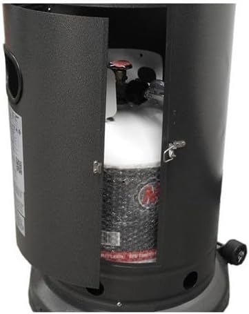 Hiland 48,000 BTU Propane Patio Heater, Open Door Design, Adjustable Table, Weight Bladder, Single Pole, Regulator and Hose, Hammmered Silver - Image 5