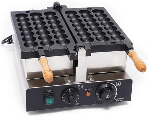 1600W Commercial Waffle Ball Maker, Stainless Steel Electric Skewer Ball Waffle Maker Bubble Waffle Maker Machine of 50~300℃ With LED Light Indicates for Bakeries, Restaurants by Unknown