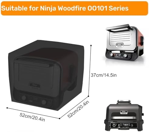 Pizza Oven Cover for Ninja OO101 Series, Waterproof Cover for Ninja Woodfire Outdoor Grill, 600D Oxford Heavy Duty & Weatherproof Dustproof-23'' Lx 18'' Wx 15.5''H - Image 2