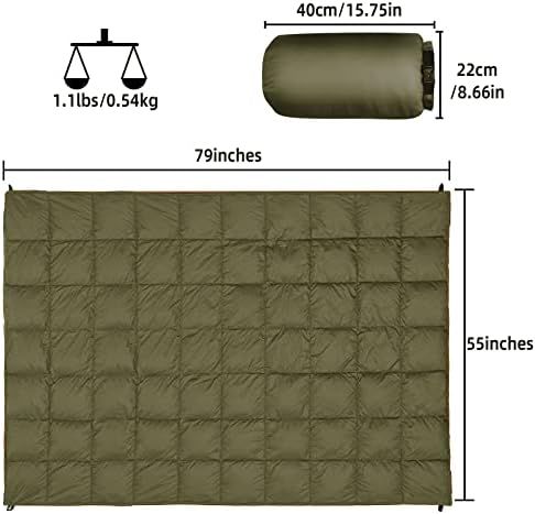 Outdoor Puffy Camping Blanket, Large Outdoor Blanket Waterproof, 55*79'' - Image 2