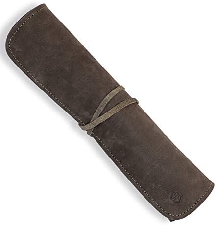 Angus Stoke Knife Bag for Chefs–knife Roll Bag leather 7 slots – Leather Knife Case Noah (green-olive) by AngusStoke
