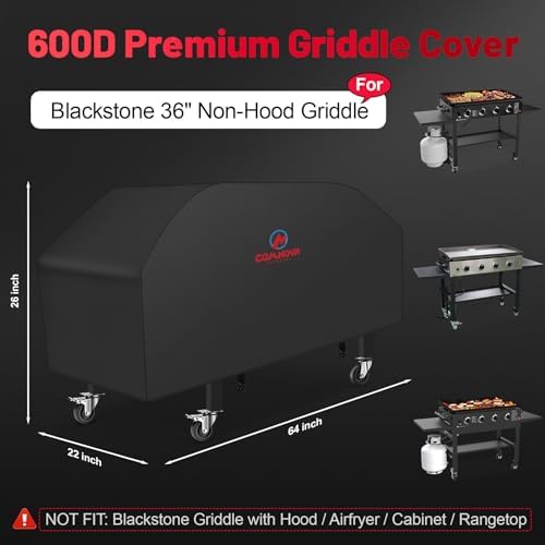 Comnova Griddle Cover for Blackstone 36 Inch - 600D Flat Top Griddle Cover Without Hood, 36" Outdoor Grill Covers Heavy Duty Waterproof for Blackstone 1554, 1825 and More - Image 2