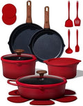 CAROTE 20pcs Titanium Cookware Set, Detachable Handle Pots and Pans Set by CAROTE