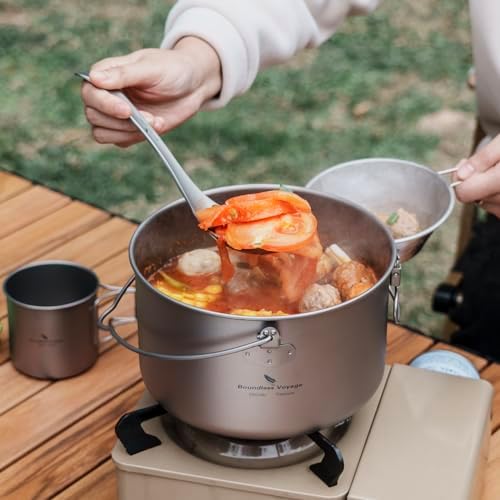 iBasingo 2.9L Titanium Pot Camping Cookware Campfire Billy Pot Ti2045C - Image 6