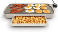 bella 10"x20" Ceramic Griddle with Warming Tray, 1500W Non-Toxic, Oatmilk by bella
