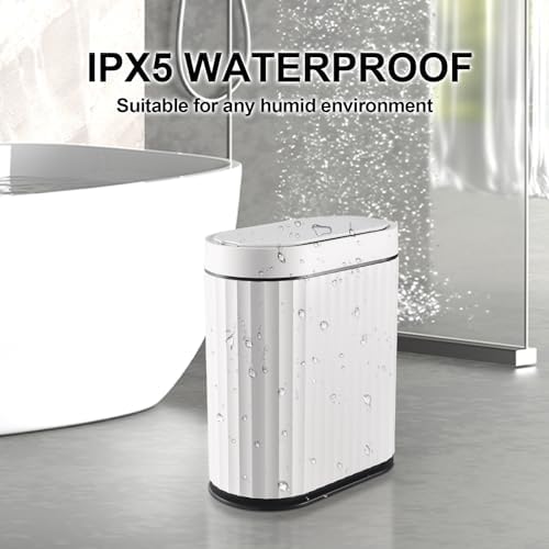 ELPHECO Bathroom Trash Can with Lid, 2 Gallon, Motion Sensor, Black White - Image 6