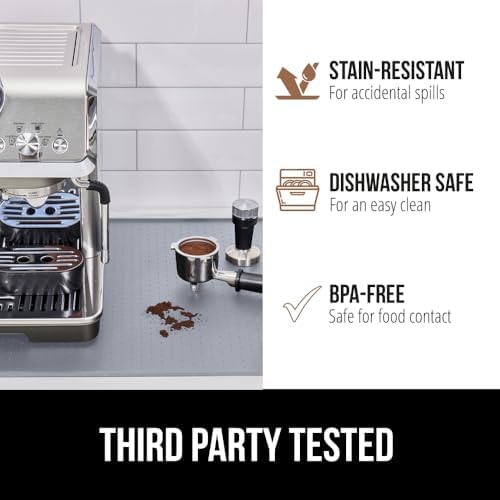 GORILLA GRIP Silicone Coffee Mat, Espresso Bar Essentials, 15x23, Gray - Image 4