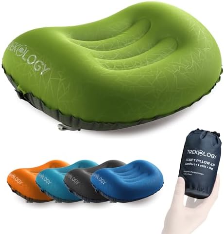 TREKOLOGY Aluft 2.0 Small Inflatable Camping Pillow for Backpacking, Travel by TREKOLOGY