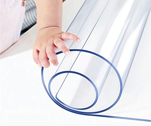 Table Protector Clear PVC Wood Furniture Crystal Plastic Tablecloths Wipeable Protective Desk Cover Mat PVC Vinyl Dining Coffee Tabletop Protection Pad Mat Easy Clean Anti Scratch 48x90 Trim for 84" by Wadrac