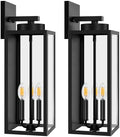 BesLowe 20’’ Large Outdoor Wall Lights, Modern Black Exterior Wall Lanterns by BringYourBrightFuture