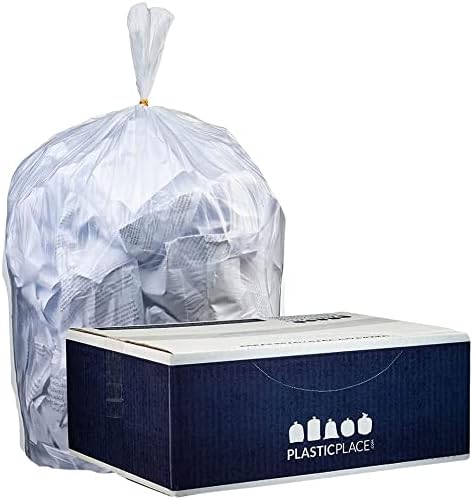 Plasticplace 20-30 Gallon Trash Bags │ 8 Microns │ Clear High Density Garbage Can Liners │ 30" x 37" | 1 Count (Pack of 500) - Image 2