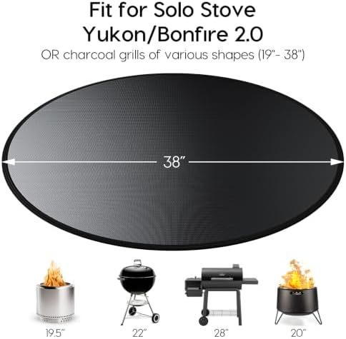 38" Fireproof Fire Pit Mat for Solo Stove Bonfire Deck Protector - Image 3