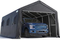 ADVANCE OUTDOOR 13x20 ft Carport 2 Roll up Doors & Vents Outdoor Portable Storage Shelter Garage Tent for Vehicle Boat Truck Anti-UV Snow Resistant Waterproof, Gray by ADVANCEOUTDOOR