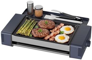 HBN Indoor Grill and Electric Griddle, 3-in-1 Smokeless Indoor Grill with Grill Rack & Nonstick Griddle & Sausage Grill Korean BBQ grill for Kitchen, Dishwasher Safe, 400F by HBN