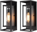mirrea 14" Modern Outdoor Porch Wall Light, Matte Black, 2 Pack by mirrea