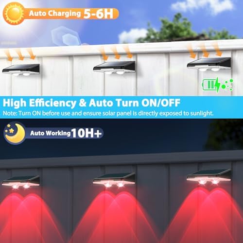 Brightever Solar Fence Lights Outdoor Black 8-Pack, Color Changing - Image 5